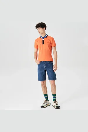 Lacoste Męskie Bermudy Z Elastycznego Denimu Bawełnianego Slim Fit