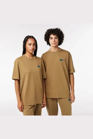 Lacoste T-shirt unisex z bawełny organicznej z dużym logo krokodyla Loose Fit