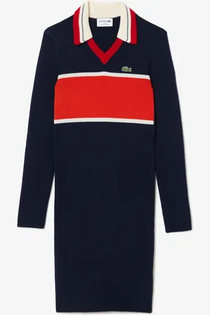 Lacoste Kontrastowa sukienka polo French Made