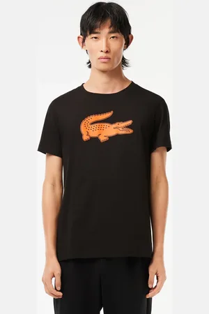 Lacoste Męski T-shirt z oddychającego dżerseju SPORT z nadrukiem z logo krokodyla 3D