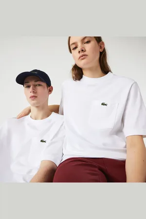 Lacoste T-shirt bawełniany unisex z nadrukiem L!VE Loose Fit