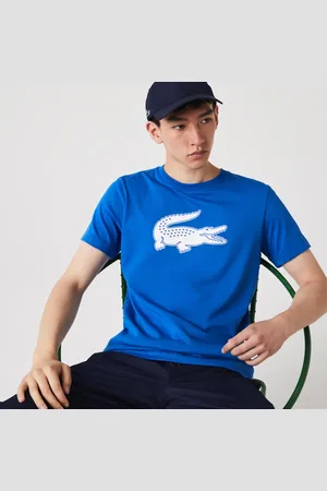Lacoste Męski T-Shirt Z Oddychającego Dżerseju Sport Z Nadrukiem Z Logo Krokodyla 3D