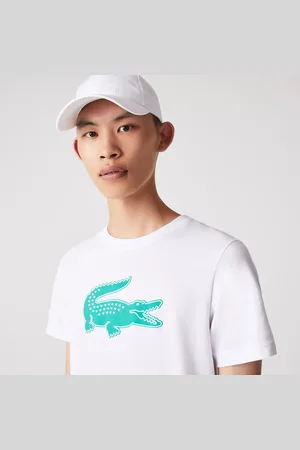 Lacoste Męski T-Shirt Z Oddychającego Dżerseju Sport Z Nadrukiem Z Logo Krokodyla 3D
