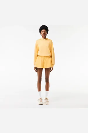 Lacoste Naturalnie barwione krótkie spodenki z bawełnianego polaru
