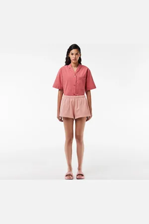Lacoste Naturalnie barwione krótkie spodenki z bawełnianego polaru