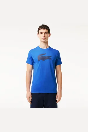 Lacoste Męski T-shirt z oddychającego dżerseju SPORT z nadrukiem z logo krokodyla 3D