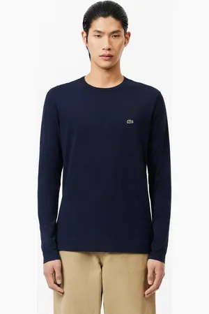 Lacoste Bawełniana koszulka Pima z długim rękawem