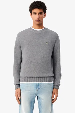 Lacoste Sweter z wełny zgrzebnej z okrągłym dekoltem