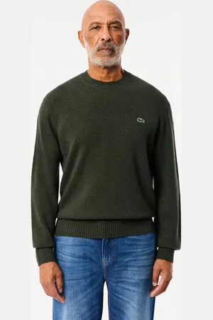 Lacoste Sweter z wełny zgrzebnej z okrągłym dekoltem