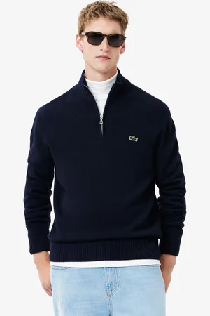 Lacoste Wełniany sweter z zamkiem błyskawicznym