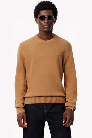 Lacoste Sweter z wełny zgrzebnej z okrągłym dekoltem