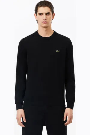 Lacoste Monochromatyczny Bawełniany Sweter Z Okrągłym Dekoltem