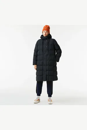 Lacoste Damska długa wodoodporna kurtka dwustronna z tafty