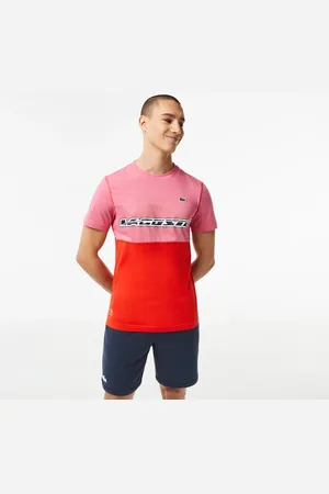 Lacoste SPORT X DANIIL MEDVEDEV Erkek Regular Fit Bisiklet Yaka Renk Bloklu Kırmızı T-Shirt