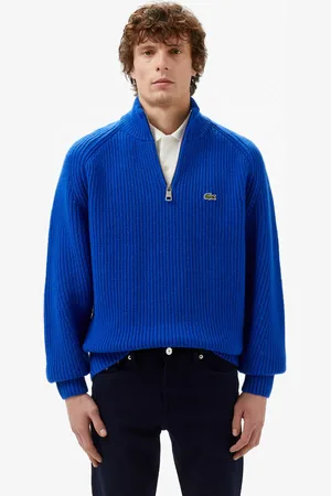 Lacoste Sweter z grubej wełny zgrzebnej z zamkiem błyskawicznym