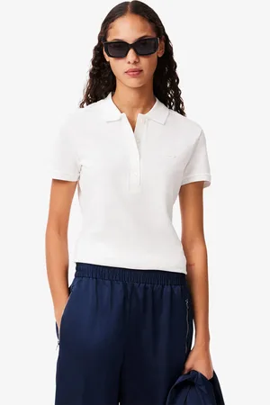 Lacoste Damska koszulka polo z elastycznej piki bawełnianej Slim Fit