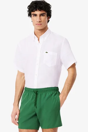 Lacoste Męska koszula lniana z krótkim rękawem