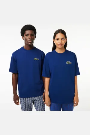 Lacoste T-shirt unisex z bawełny organicznej z dużym logo krokodyla Loose Fit