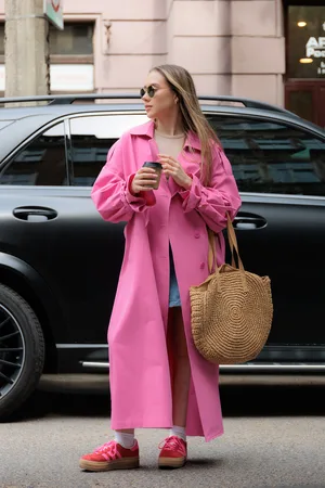LAURELLA Płaszcz Candy Pink Long