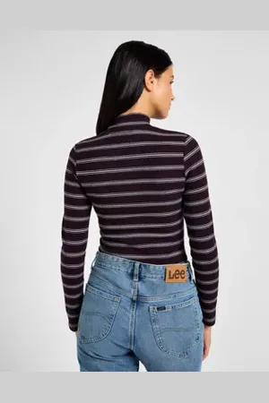 Lee Ribbed Long Sve Striped Tee