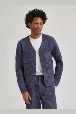 Lee Mens x Paul Smith Jacquard Collarless Chore Coat