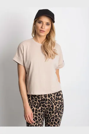 Lejdi T-shirt jednokolorowy