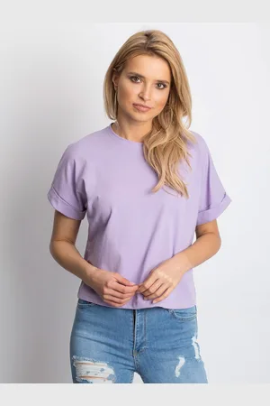 Lejdi T-shirt jednokolorowy