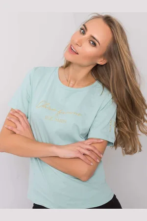 Lejdi T-shirt jednokolorowy