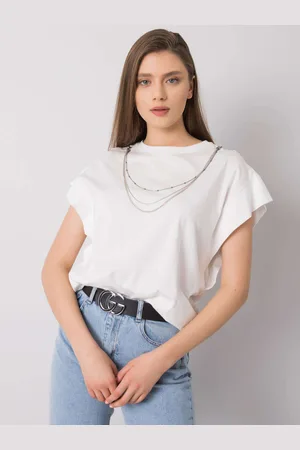 Lejdi T-shirt jednokolorowy