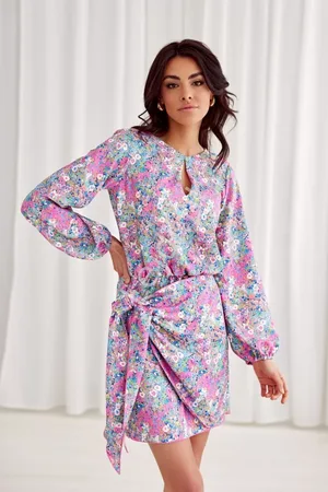 Lejdi Elegancka sukienka w łaczkę 357 - 84