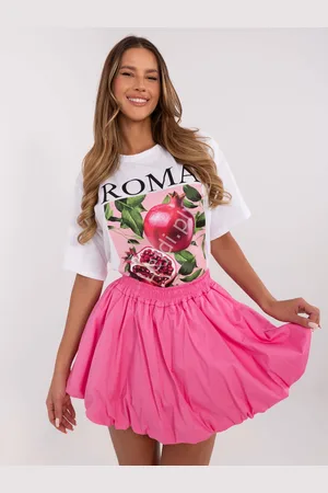 Lejdi Biały T-shirt damski Lemon Amalfi , tshirt granat, owoce ROMA POMEGRANADe