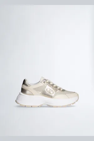 Liu Jo Liu Jo Leather And Lurex Sneakers