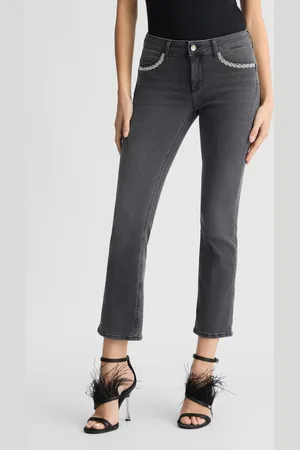 Liu Jo Liu Jo Black Bootcut Jeans With Rhinestones