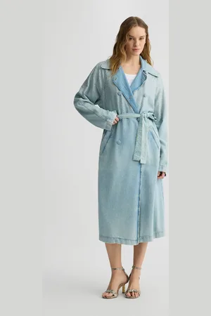 Liu Jo Liu Jo Denim Trench Coat With Rhinestones