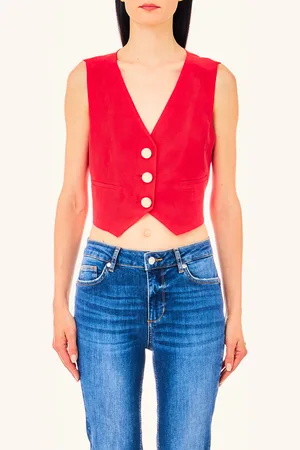Liu Jo Liu Jo Waistcoat In Linen Blend