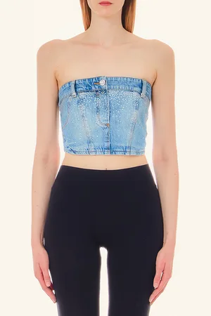 Liu Jo Liu Jo Denim Top With Rhinestones