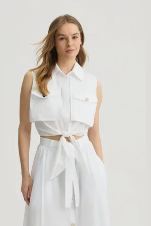 Liu Jo Liu Jo Cropped Shirt With Knot