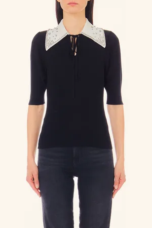 Liu Jo Liu Jo Jumper With Collar And Rhinestones