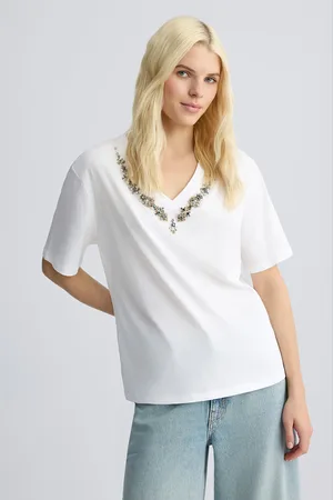 Liu Jo Liu Jo Cotton T-shirt With Rhinestones