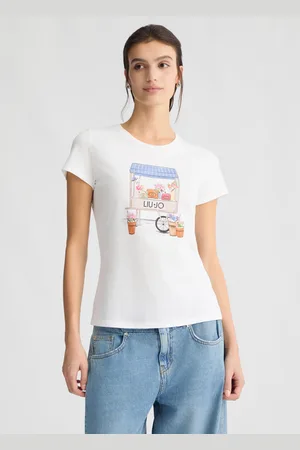 Liu Jo Liu Jo Printed T-shirt With Rhinestones