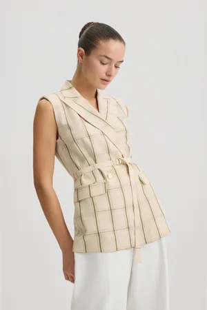 Liu Jo Liu Jo Linen-blend Check Waistcoat