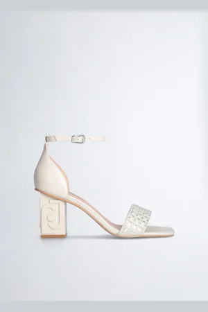 Liu Jo Liu Jo White Sandals With Jewel Strap