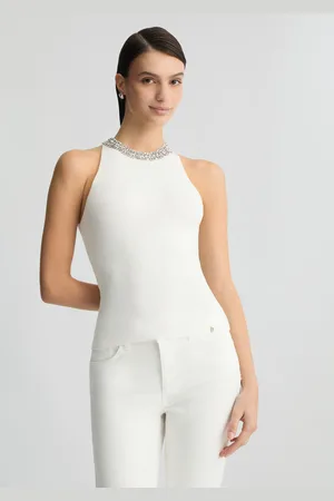 Liu Jo Liu Jo White Top With Bejewelled Embellishment