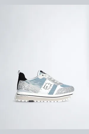 Liu Jo Liu Jo Platform Sneakers In Denim And Glitter