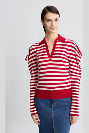 Liu Jo Liu Jo Striped And White Wool And Cashmere Jumper