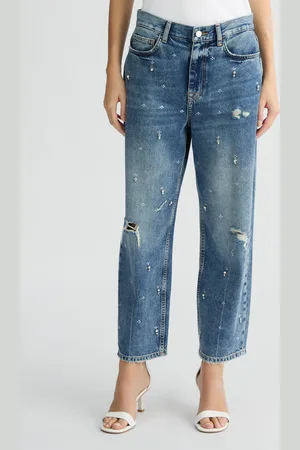 Liu Jo Liu Jo Straight-leg Jeans With Rhinestones