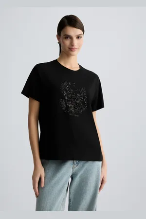 Liu Jo Liu Jo Cotton T-shirt With Sequins And Rhinestones