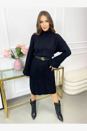 Madeline Fashion Sukienka Sweterkowa Maxi Tamira Czarna