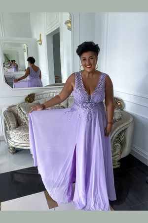 Madeline Fashion Sukienka Queen Maxi Lawendowa