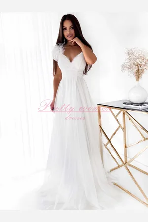 Madeline Fashion Sukienka Maxi Tiulowa Milagros Biała